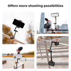 K&F CONCEPT 11" Magic Arm Clamp Kit with ARRI 1/4" & 3/8" Thread Screw, 360° Ball Heads Arm with Clamp Mount for DSLRs, Camera Cage, Monitor, LED Light, Webcam, Action Camera