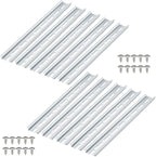 VAMRONE 10 Piece Aluminum DIN Rails, 12 Inches Long, 35mm Wide, 7.5mm High, Top Hat Slotted DIN Rail with RoHS, Extra Premium Screws Included for Hardware Components Mounting