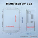 Namunanee Outdoor Electrical Junction Box, ABS Water Resistant Enclosure with Internal Mounting Panel & Hinged Cover (15" H x 11" L x 6" W)