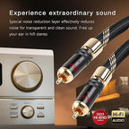 SKW Audiophiles Subwoofer Lock RCA Cable RCA to RCA Multiple Shield with Ultra-high Purity Copper Digital Coaxial Cable for HiFi Systems 4.9ft/1.5m