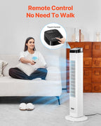 VEVOR Tower Fan, 22 ft/s Velocity Quiet Floor Fan, 70° Oscillating Fans for Indoors with 3 Speeds, 4 Modes, 12H Timer, Portable Standing Bladeless Fan with Remote Control for Bedroom, Office, Home