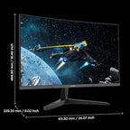 KOORUI 27 Inch Curved Gaming Monitor, Full HD 1080p 1500R 180Hz Computer Monitor, 99% sRGB, Adaptive Sync, Display Port 1.2x1 & HDMI 2.0x2, Eye Care, VESA Compatible, Black 27E6CA