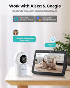 CAMSTRO 3K Indoor Security Camera,360°PTZ Home Baby/Pet Monitor,Auto Tracking,5MP Night Vision,2.4/5GHz WiFi,Motion & Sound Detection,2-Way Audio,SD Card/Cloud Storage,Works with Alexa,No Monthly Fee