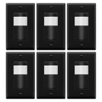 TOPGREENER PIR Motion Sensor Light Switch, Occupancy & Vacancy Motion Sensor Switch, 𝐎𝐩𝐞𝐫𝐚𝐛𝐥𝐞 𝐖𝐢𝐭𝐡𝐨𝐮𝐭 𝐆𝐫𝐨𝐮𝐧𝐝 𝐖𝐢𝐫𝐞, No Neutral Wire, TDOS5-HL-BK-6PCS, Black