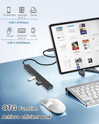 VIENON USB C Hub USB Hub 3.0 with SD Card Reader(8-in-1), USB Extender with Memory SD/Micro SD Card Reader, for Laptop, PC, MacBook, iPad Pro, iMac-Aluminum