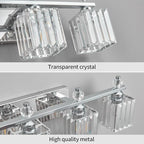 FDPBY Vanity Lights 5-Light Modern Crystal Vanity Light Chrome Bathroom Light Fixtures Over Mirror Crystal Bathroom Vanity Lighting Fixtures