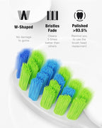 7AM2M Sonic Electric Toothbrush with 6 Brush Heads for Adults and Kids, One Charge for 120 Days, Wireless Fast Charge, 5 Modes with 2 Minutes Built in Smart Timer, Electric Toothbrushes (Navy Blue)