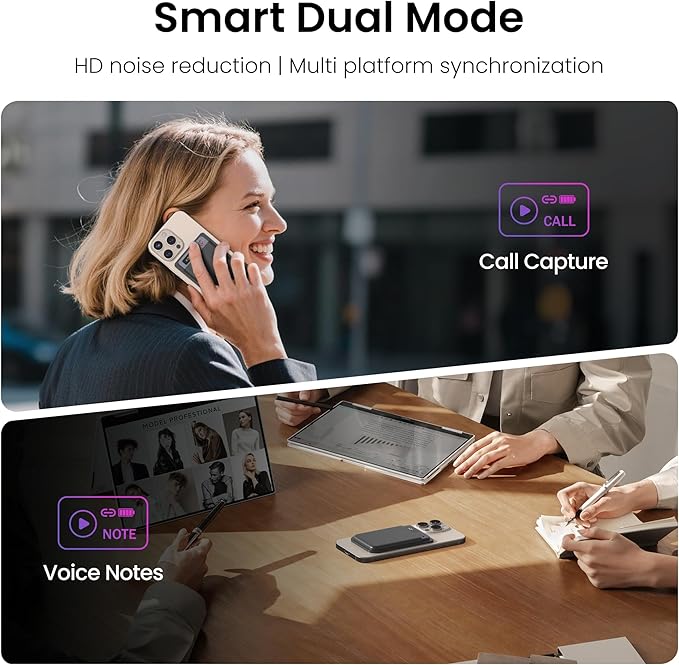 AI Voice Recorder, Note Pro Voice Recorder Transcribe & Summarize, AI Noise Cancellation Technology, Supports 152 Languages, 64GB Memory APP Control Audio Recorder for Lectures, Meetings, Calls