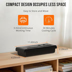 Suntiko Small Paper Shredder for Home, 6 Sheet Strip Cut Paper Shredder Without Basket,Portable Shredder Extendable Arm Design with Overheat Protection for Home Office