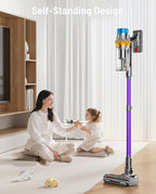 Cordless Vacuum Cleaner, 60KPA 75Min 650W Motor Powerful Vacuum Cleaners for Home, Self-Stand Cordless Stick Vacuum Rechargeable Anti-Tangle/LED Screen/1.8L Cup for Home Pet Hair/Carpet/Hardwood Floor