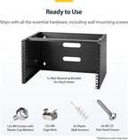 StarTech.com 6U Wall Mount Network Rack - 14 Inch Deep (Low Profile) - 19" Patch Panel Bracket for Shallow Server and IT Equipment, Network Switches - 44lbs/20kg Weight Capacity, Black (WALLMOUNT6)