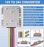 EAGWELL 12V to 24V Boost Converter 5A 120W DC 12V to 24V Step Up Converter Voltage Regulator Transformer for Golf Carts, Solar System, RV, LED Lights