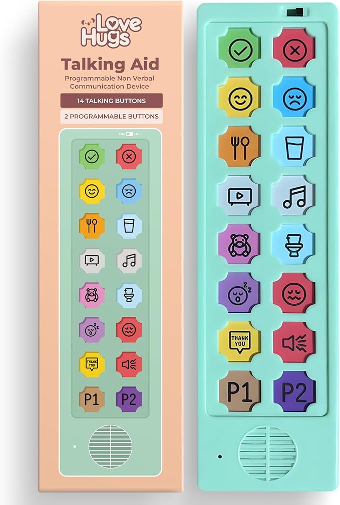 AAC Device for Autism & Speech Therapy. Non Verbal Communication Tools for Kids & Adults. Programmable AAC Communication Device. Alternative to Autism Communication Cards & PECS Cards for Autism