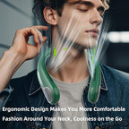 Kinhowly Portable Neck Fan,Hands Free Personal Wearable Bladeless Fan,6000mAh USB Rechargeable,360° Cooling,LED Display,4-Speeds,Birthday Gifts for Men Women Dad Mom,Valentines Day Gifts (Dark green)