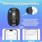 VYVIYON Bluetooth Camera Remote Shutter for iPhone and Android Smartphones, Rechargeable Wireless Phone Remote Control,Selfie Button for Photos and Videos, Charging Cable Included (2 Pack)