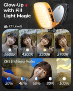 SmallRig Magnetic Selfie Light for iPhone, Phone Light with a Mirror, Instant Attachment for MagSafe, for Selfies, Video Conference, Vibe P48 Bumblebee Edition - 5513