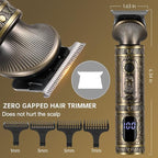 Scttomon Beard Trimmer Kit Professional Hair Clipper Zero Gapped T-Blade Electric Shaver Razor Nose Body Trimmer for Men Cordless Grooming Kit 7 in 1