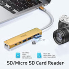 USB C Hub HDMI Adapter for MacBook Pro/Air, 7 in 1 USBC Dongle with HDMI, SD/TF Card Reader, USB C Data Port,100W PD, and 2 USB 3.0 Compatible for MacBook Pro/Air, Dell XPS, Lenovo Thinkpad.