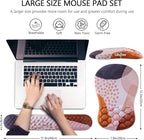 Mouse Pad Wrist Support, Laokiiy 2 in1 Keyboard Wrist Rest+ Ergonomic Mouse Pad, Non-Slip Wrist Rest for Computer Keyboard, Made Easy Typing & Relieve Wrist Pain Boho