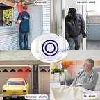 BESTOONE Motion Sensor Alarm, Long Range Wireless Driveway Alarm, Indoor Home Security System Electric Doorbells, 2 Motion Detector and 1 Alarm, 38 Chime Tunes, LED Indicator