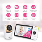 VTech VM919HD (Upgraded) Video Monitor with 7'' 720p Screen,360 Panoramic Viewing, 110 Wide-Angle View,Night Vision, Up to 1000ft Range, Secured Transmission No WiFi