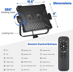 Photography Video Continuous Output Lighting Kit, 2Pack Upgraded Bi-Color LED Video Studio Lights Aluminum Alloy 2500k~8500k with Remote for Camera Photo Recording Filming Stage Shooting