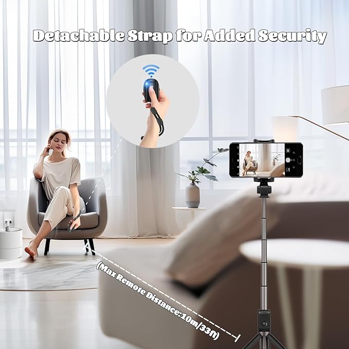 VYVIYON Bluetooth Camera Remote Shutter for iPhone and Android Smartphones, Rechargeable Wireless Phone Remote Control,Selfie Button for Photos and Videos, Charging Cable Included (2 Pack)