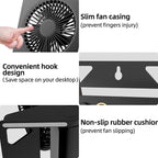 Small Desk Fan,VEMONT USB Table Fan,5000mAh Rechargeable Battery Fan,180°Tilt Folding Personal Portable Fan with Remote Control,Stepless Speed Strong Wind, Silent Hanging Fans for Home Office Desktop