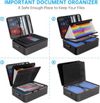 ENGPOW Fireproof File Organizer Bag with 13 Colorful Pockets Accordion File Folder,5200℉ Document Organizer Box with Lock&Labels,Multi-Layer Portable Home Safe Storage for Important Documents,Files