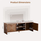 MAHYIZYI 58'' TV Stand for 65 inch TV, Mid Century Modern Entainment Center with Storage Cabinets & Open Shelf, Wood Media TV Console Table for Living Room, Office