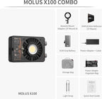 ZHIYUN MOLUS X100 Bi-color Combo 100W Video Light [Official] V2 Upgraded Version Professional Photography Lighting Portable Continuous Output Lighting 2700K~6500K CRI≥95 TLCI≥97 for Youtuber TT Photog