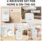 CallToU Caregiver Pager Wireless Call Button for Elderly, Medical Alert Systems for Seniors/Elderly Monitoring with 2 Call Bell, 500+Feet, 1 Plug-in Receiver+1 USB Receiver for Home Patients Emergency