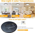 RLEDPZTX Led Flush Mount Ceiling Light,9 Inch 18w 1860lm,3000k/4000k/6000k 3CCT Selectable, Round Modern Flat Panel Super Slim Led Ceiling Light,for Living Dining Kitchen Bedroom Room (6Pack-Black)