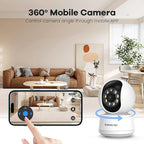 Smart Security Camera, 1080p Home Security Camera, Pan & Tilt 2.4Ghz Indoor IP Camera, with Person, Vehicle, Animal Detection, Phone App 2-Way Audio, Compatible with Alexa and Google Assistant