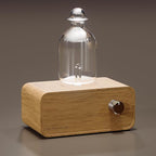Aria Retro Glass Essential Oil Diffuser with Wood Base for Aromatherapy, Waterless Scent Diffuser for Essential Oil, Fragrance Oil, Perfume, Cordless Mini Oil Diffuser with 4 LED & Timer, Ideal Gift