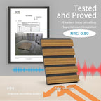 Art3d 4 Pieces 94.5" x 7.9" Acoustic Slat Wood Wall and Ceiling Panels,Fluted Modern Sound Absorbing Panels, Teak