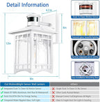 XANGQAN Motion Sensor Outdoor Wall Lights White Dusk to Dawn Light Fixture for House Porch Patio