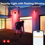 OREiN Outdoor Motion Sensor Light, Smart Motion Lights for Outside with Bluetooth APP Control, 5000K LED Flood Light Security Light with IP65 Waterproof for Stairs Front Door (Hardwired)