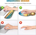 Gaming Mouse Pad, Large Desk Mat, Cute Desk Pad Protector, 4in1 XXL Mousepad + Keyboard Wrist Rest+Mouse Wrist Rest+Coaster Set with Ergonomic Desk Pad for Home Office Computer, Beach Sun Shell
