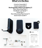 Lockin Veno Pro Smart Deadbolt Lock with Dual Swappable Batteries for 6-Month Extended Power, Palm Vein & Fingerprint Keyless Entry, Built-in Wi-Fi, Doorbell, App Remote Control, IP65 Waterproof