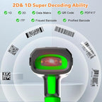 Symcode 2D Screen Barcode Scanner Wireless with Charging Stand,2 in 1 Wireless 433Mhz and Bluetooth 2600mAh 1D 2D Bar Code Scanner with Charging Stand for Store, POS, CPU, iPhone, Android