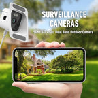 FEICAMYZX Indoor Security Camera, 3MP 2K Window Camera, 2.4GHz/5GHz WiFi, Starlight Night Vision, 24/7 Recording, 8ft Cable