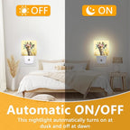 GANTINIR Giraffe Flower Night Light, Plug-into Nightlight White LED Lamp, Energy Efficient Decor Desk Lamp for Bedroom Hallway Stairs Bathroom