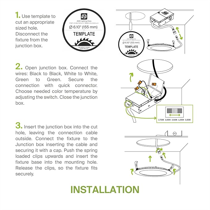 ASD 1 Pack LED Recessed Lighting 6 Inch 15W, 5 CCT 2700K-5000K CRI90+, IC Rated Ultra Thin Dimmable Ceiling Lights with J Box, Canless Wafer Downlight, Round Slim Panel Light, UL Energy Star, Bronze