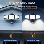 PURICH Upgraded LED Security Lights Motion Sensor Light Outdoor, 7000LM, 6500K, Waterproof, Flood Light Outdoor Motion Detector with Adjustable 3 Head, Hardwired Wall Light for Entryway, Yard, Garage