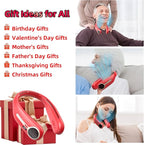 Portable Neck Fan,Hands Free Personal Wearable Bladeless Fan,6000mAh USB Rechargeable,360° Cooling,LED Display,4-Speeds,Birthday Gifts for Men Women Dad Mom,Valentines Day Gifts for Her Him (Red)