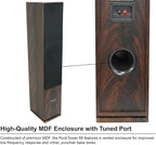 Rockville RockTower 68D 400W Passive Tower Speaker 8 Ohm, Deep Bass, High-Fidelity Sound, Sleek Dark Wood Design, for Home Audio Enthusiasts