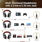 OneOdio Wired Over Ear Headphones Studio Monitor & Mixing DJ Stereo Headsets with 50mm Neodymium Drivers and 1/4 to 3.5mm Jack for AMP Computer Recording Podcast Keyboard Guitar Laptop - Red
