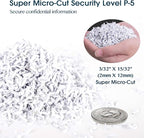 WOLVERINE 10-Sheet Super Micro Cut High Security Level P-5 Heavy Duty Paper/CD/Card Ultra Quiet Shredder for Home Office by 60 Mins Running Time and 6 Gallons Pullout Waste Bin SD9112(White ETL)