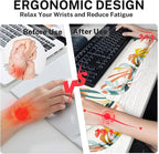 Britimes Bohemian Rainforest Keyboard Mouse Pad Set 4in1 Large Mousepad+Keyboard Wrist Rest+Mouse Wrist Rest+Coaster Set with Ergonomic Design for Home Office Computer 35.4x15.7 inches
